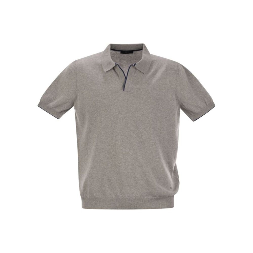 Fay Men Cotton Buttonless Polo Shirt